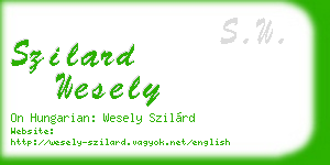 szilard wesely business card